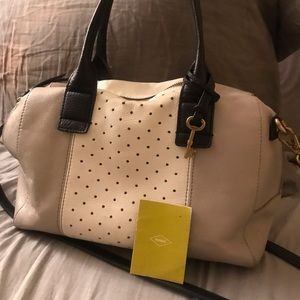 Gray and White Fossil Purse